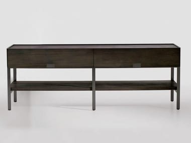 ERACLE - Rectangular solid wood console table with drawers by Maxalto