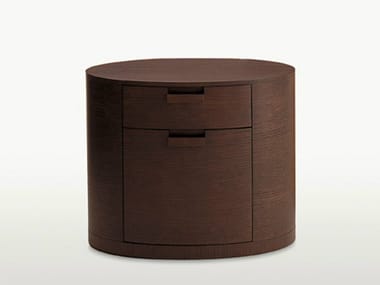 AMPHORA - Oval wooden bedside table with drawers by Maxalto