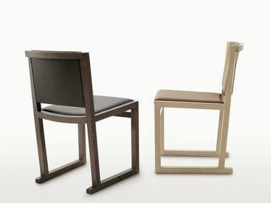 MUSA - Sled base solid wood chair by Maxalto