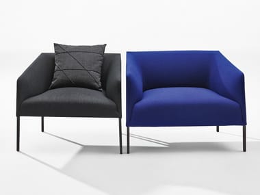 SAARI XL - Upholstered fabric armchair by Arper