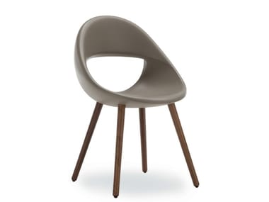 LUCKY 906 - Integral soft Touch polyurethane foam chair with wooden legs by Tonon