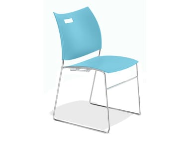 CARVER 1258-00 - Sled base plastic chair by Casala