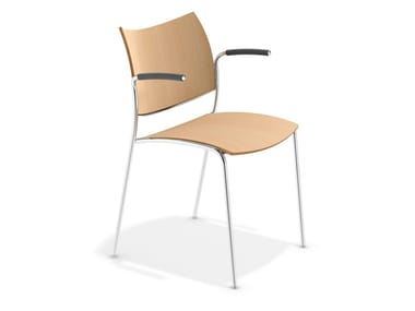 COBRA - Wooden chair with armrests by Casala