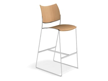 CURVY BARSTOOL - Wooden chair by Casala