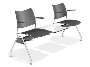 CURVY TRAVERSE - Plastic beam seating with armrests by Casala