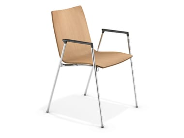 LYNX II - Wooden chair with armrests by Casala