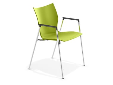 LYNX III - Plastic chair with armrests by Casala