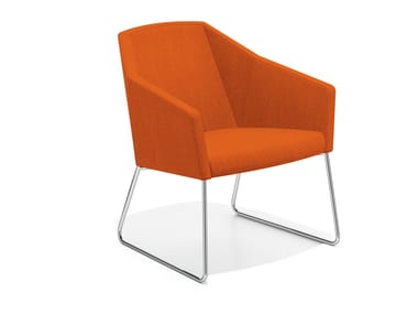 PARKER III - Sled base fabric easy chair by Casala