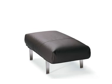 JOHN-JOHN - Leather footstool by Poltrona Frau