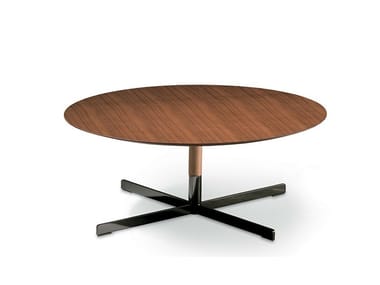 BOB - Round wooden coffee table by Poltrona Frau