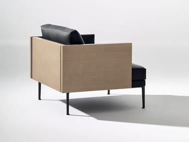 STEEVE - Upholstered armchair with armrests by Arper