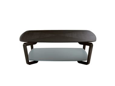 FIORILE - Low coffee table with integrated magazine rack by Poltrona Frau