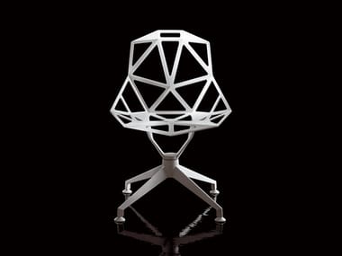 CHAIR ONE 4STAR - Trestle-based die cast aluminium chair by Magis