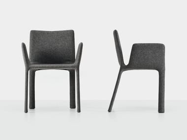 JOKO - Upholstered fabric chair with armrests by Kristalia