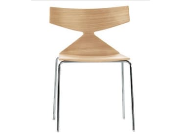 SAYA - Steel and wood chair by Arper