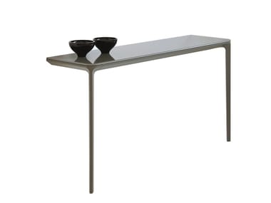 SLIM 2 LEGS - Rectangular glass console table by Sovet Italia