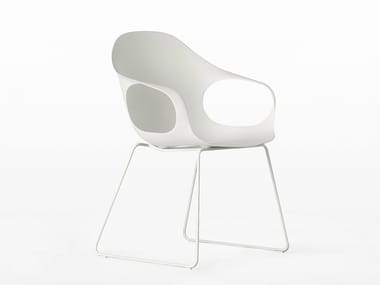 ELEPHANT - Sled base polyurethane chair with armrests by Kristalia