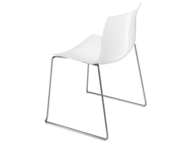 CATIFA 53 - Sled base stackable chair by Arper