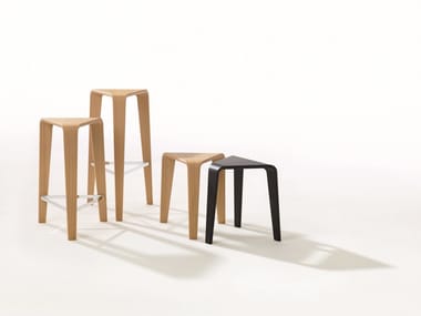 PLY - High oak stool by Arper