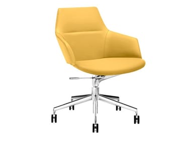 ASTON - Height-adjustable office chair with castors with 5-Spoke base by Arper