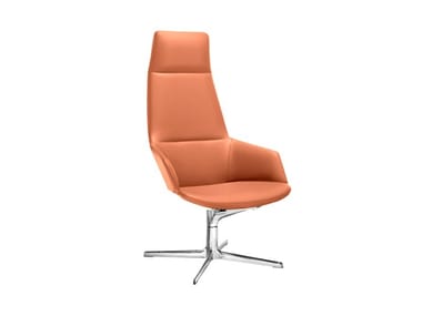 ASTON LOUNGE - Swivel executive chair with 4-spoke base with armrests by Arper