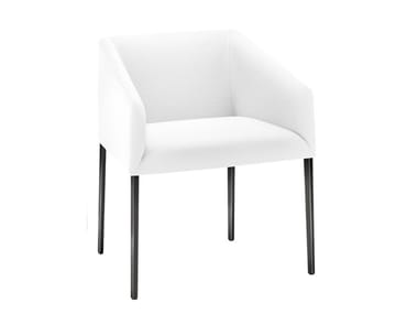 SAARI - Upholstered restaurant chair with armrests by Arper