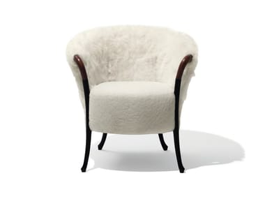 PROGETTI FASHION - Fur easy chair with armrests by Giorgetti