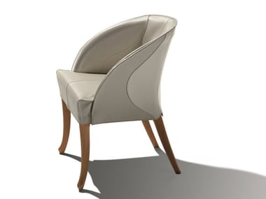 PROGETTI - Tanned leather easy chair by Giorgetti