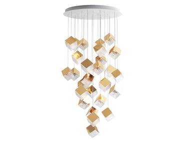 PYRITE 26 ROUND - LED crystal pendant lamp by bomma