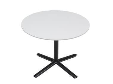 QUATTRO OCCASIONAL SOLID SURFACE ROUND - Low round Solid Surface coffee table with 4-star base by Andreu World