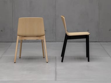 RAMA - Stackable solid wood chair by Kristalia