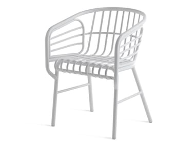 RAPHIA ALLUMINIO - Aluminium chair with armrests by Casamania & Horm