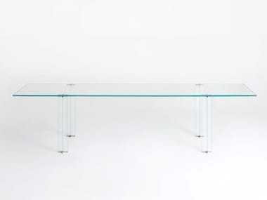 X-T - Rectangular crystal table by Glas Italia