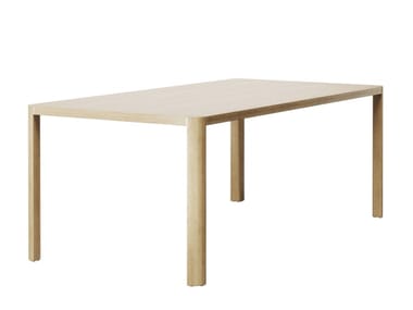 1140 - Rectangular solid wood dining table by Thonet