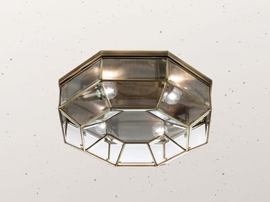 RILEGATO 380.00.80 - LED brass ceiling light by Il Fanale