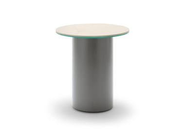 ROLF BENZ 260 YOKO - Round aluminium garden side table with ceramic top by Rolf Benz