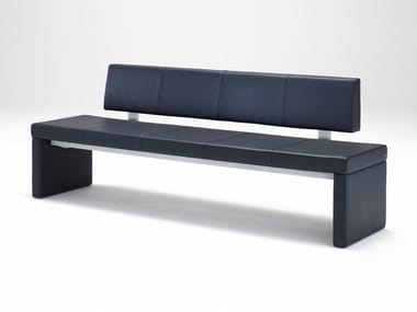 ROLF BENZ 620 - Modular leather bench with back by Rolf Benz