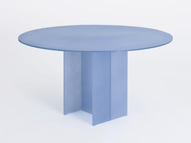 SIMOON - Round crystal table by Glas Italia