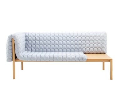 RUCH? - Upholstered fabric bench with back by Ligne Roset