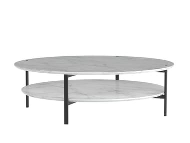 RUTA TABLE ME1993 - Round Carrara marble coffee table by Andreu World