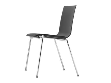 S 160 SP - Stackable plastic chair with integrated cushion by Thonet