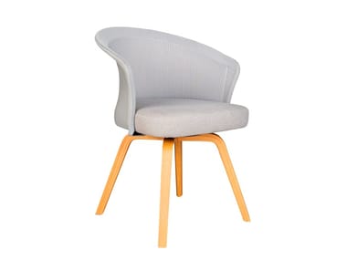 SHELLS 945.B1 FIX / 945.B2 - Upholstered fabric chair by Tonon