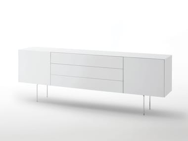 MAGIC BOX - Crystal sideboard with doors with drawers by Glas Italia