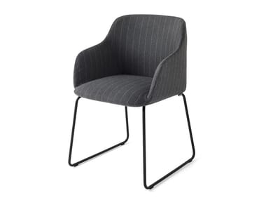 ELLE - Sled base upholstered chair with armrests by Calligaris