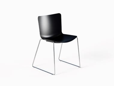 POPPEA - Sled base stackable polypropylene chair by Frezza