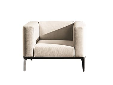 SLIM - Upholstered fabric armchair with armrests by Sovet Italia