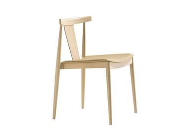 SMILE SI0326 - Stackable open back beech chair with integrated cushion by Andreu World