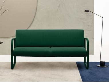 ARCOS - Sled base fabric sofa by Arper