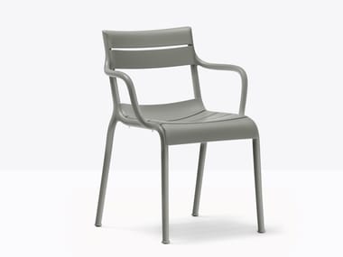 SOUVENIR 555R - Stackable polypropylene chair with armrests by Pedrali