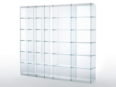 SPACE - Sectional modular crystal bookcase by Glas Italia